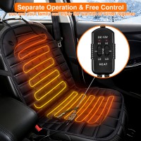 Audew 12V Cigarette Lighter Powered Car Heated Seat Cushion(1 Pair)